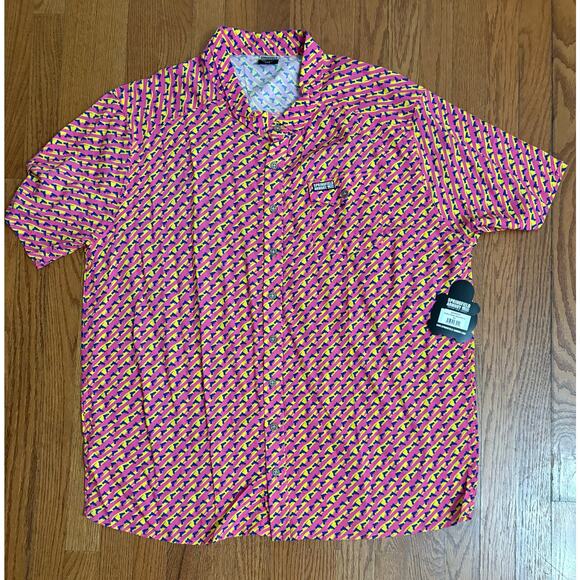 Springfield Arms Other - Springfield Arms Pink Men's Short Sleeve Retro Zach Morris Shirt Men's Size 2XL